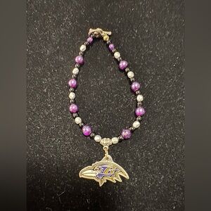 Baltimore Ravens- NFL- Beaded Charm Bracelet